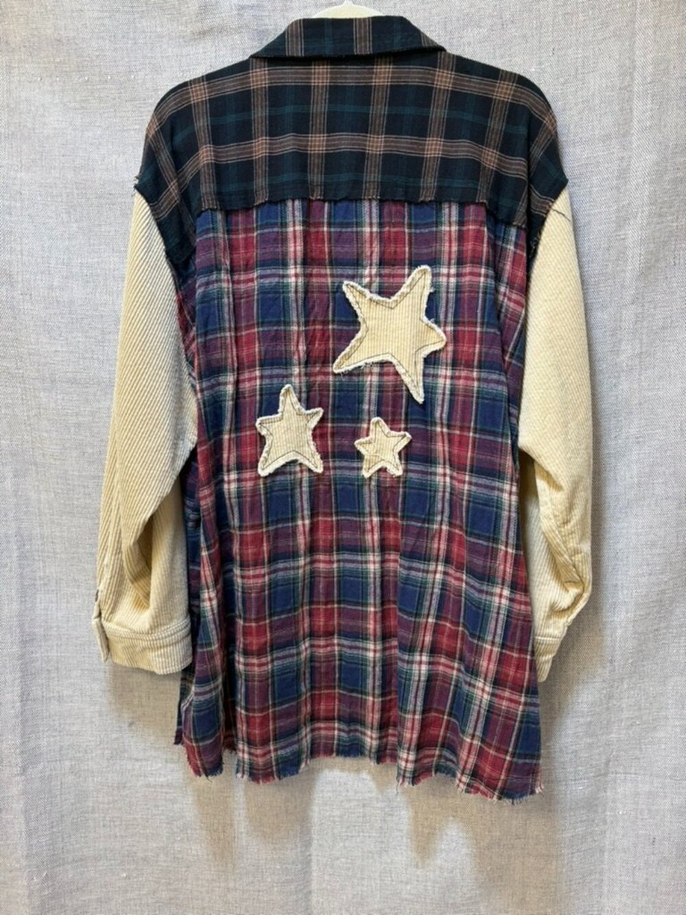 Natural Life Carter Applique Flannel Shirt, Cream Star L/XL - Picture 8 of 10